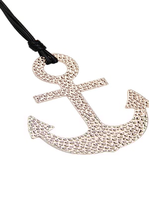 Necklace Big Anchor Negro Aleación L h5 Imagen2